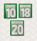 Roma 2000-03 Home Football Nameset - Totti Batistuta (Repro)