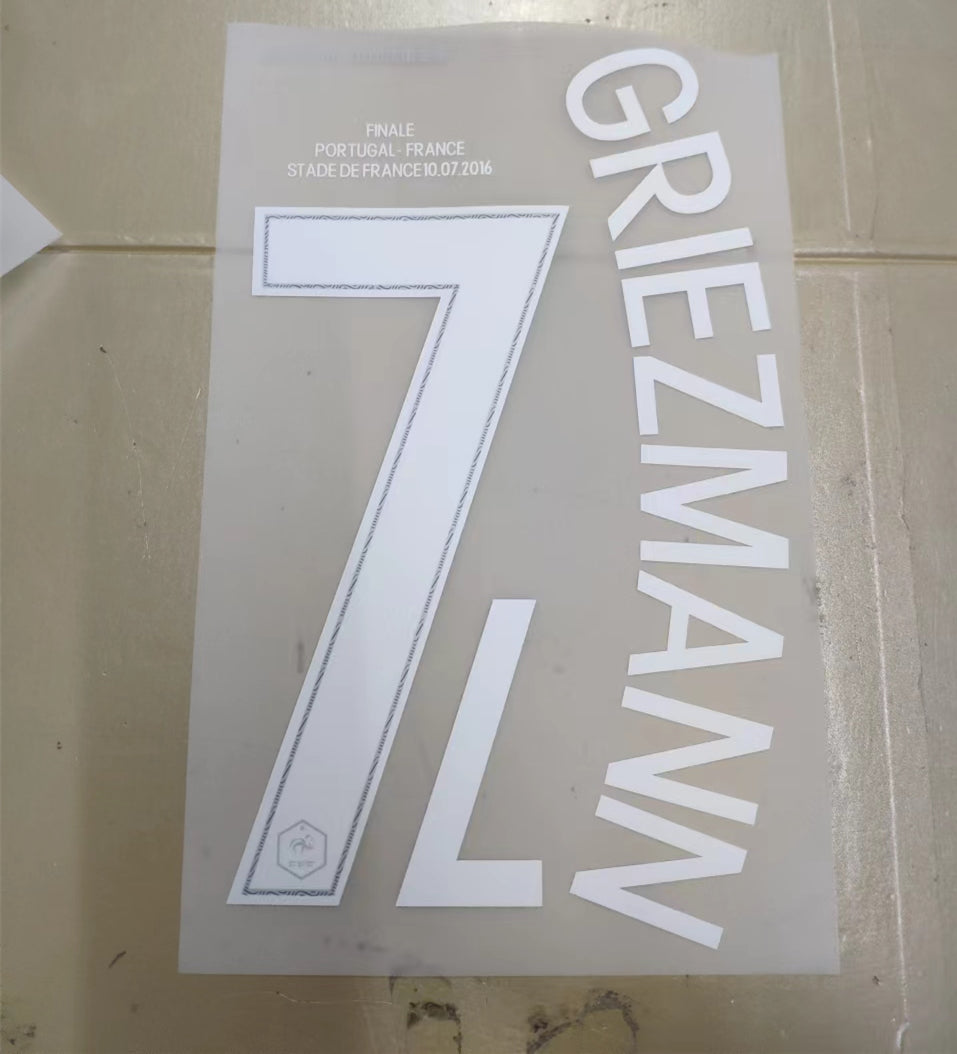 France 2016 Home Football Nameset - Griezmann (Repro)