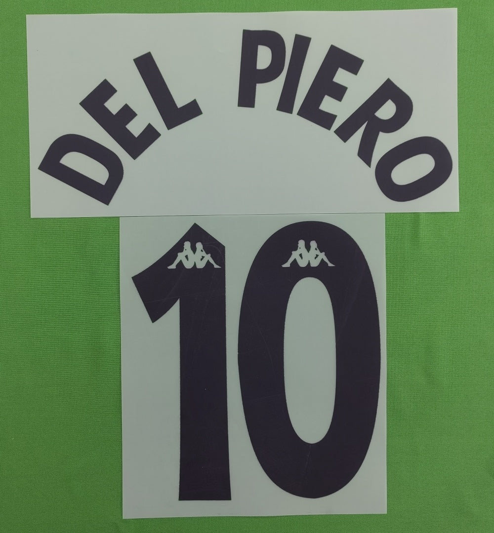 Juventus 1997-98 Away Football Nameset - Del Piero/Zidane (Repro)