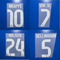 Real Madrid 2025-26 Third Football Nameset - Mbappe Bellingham Kroos Rodrygo Vini Jr. (Repro)