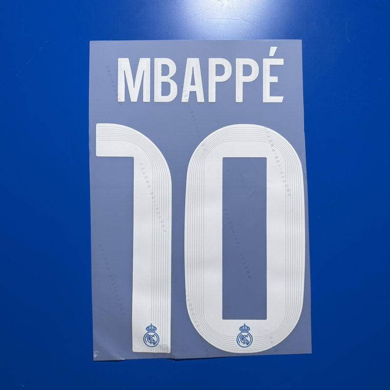 Real Madrid 2025-26 Third Football Nameset - Mbappe Bellingham Kroos Rodrygo Vini Jr. (Repro)