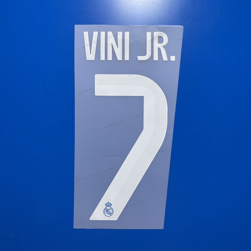 Real Madrid 2025-26 Third Football Nameset - Mbappe Bellingham Kroos Rodrygo Vini Jr. (Repro)