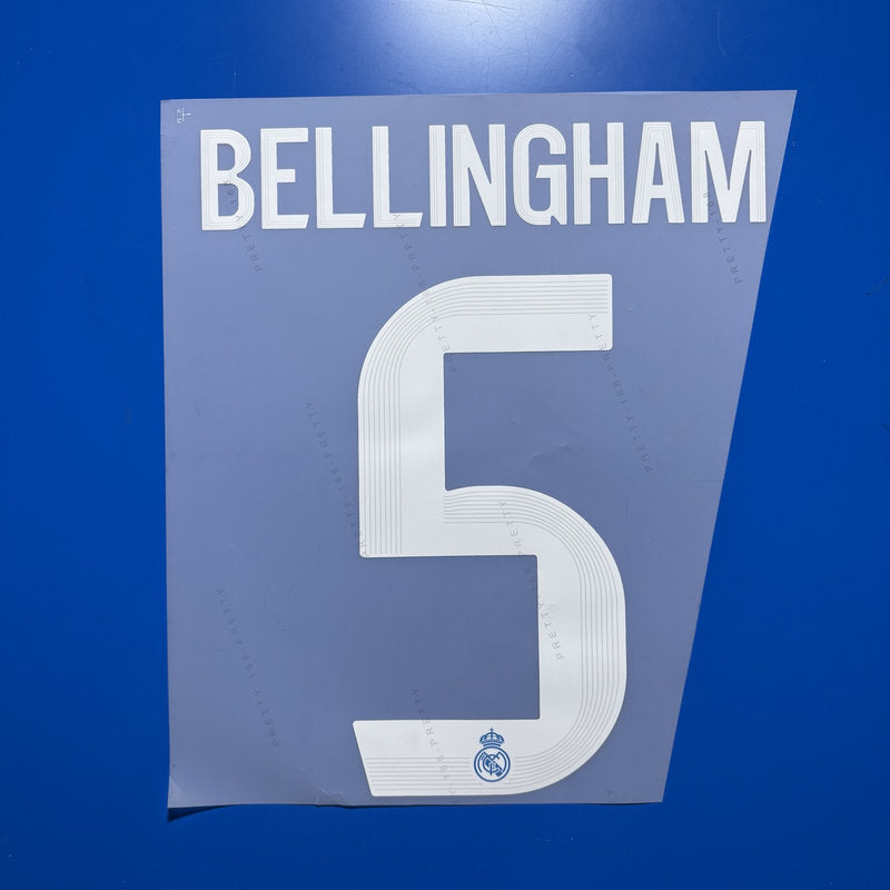 Real Madrid 2025-26 Third Football Nameset - Mbappe Bellingham Kroos Rodrygo Vini Jr. (Repro)
