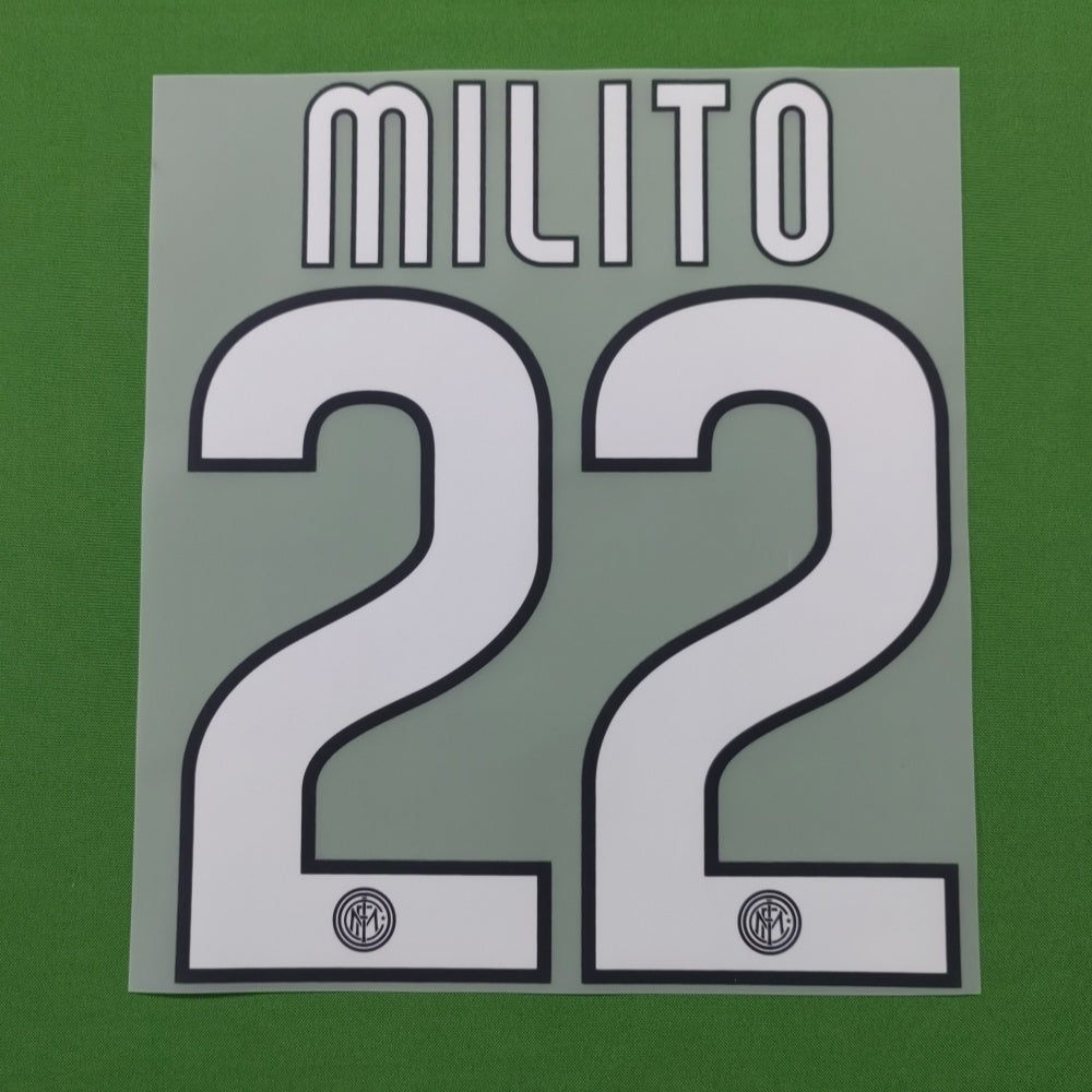 Inter Milan 2009-10 Home Football Nameset - Milito Eto'o Zanetti Sneijder (Repro)