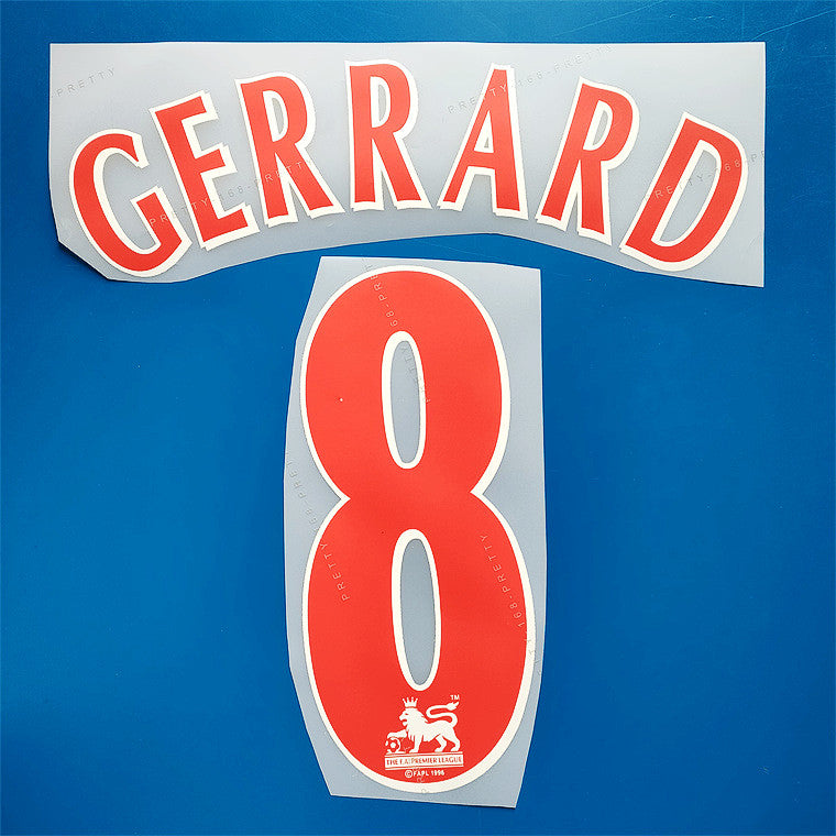 Liverpool 2006-07 Away Football Nameset - Gerrard (Repro)
