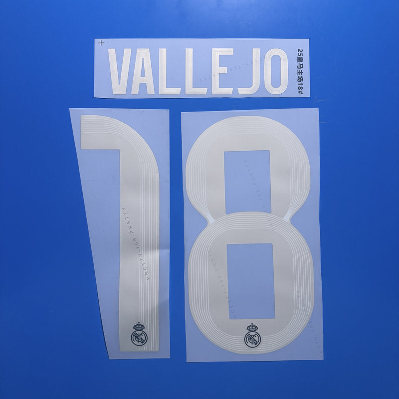 Real Madrid 2025-26 Away Football Nameset - Mbappe Bellingham Kroos Rodrygo Vini Jr. (Repro)