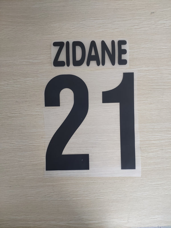 Juventus 2000-01 Away Football Nameset - Zidane (Repro)