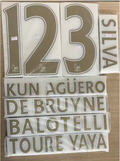 Manchester City 2015-16 Home Football Nameset - Silva/De Bruyne (Repro)