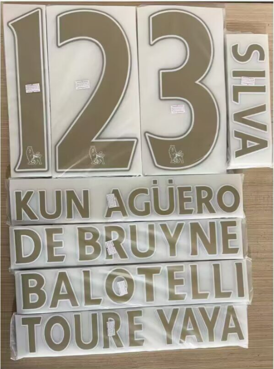 Manchester City 2015-16 Home Football Nameset - Silva/De Bruyne (Repro)