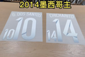 Mexico 2014 White/Grey Football Nameset - Chicharito 14/G.Dos Santos 10/R.Marquez 4 (Repro)