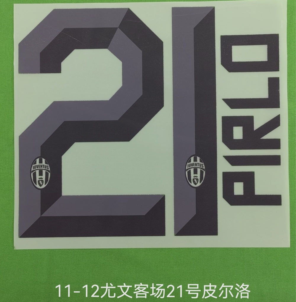 Juventus 2011-12 Football Nameset - Del Piero Pirlo Buffon (Repro)