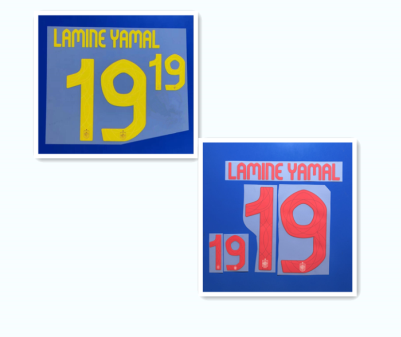 Spain 2024 Home Football Nameset - Lamine Yamal 19 (Repro)