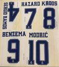 Real Madrid 2019-20 Third Football Nameset - Kroos Benzema Modric (Repro)