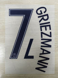 France 2016 Away Football Nameset - Griezmann (Repro)