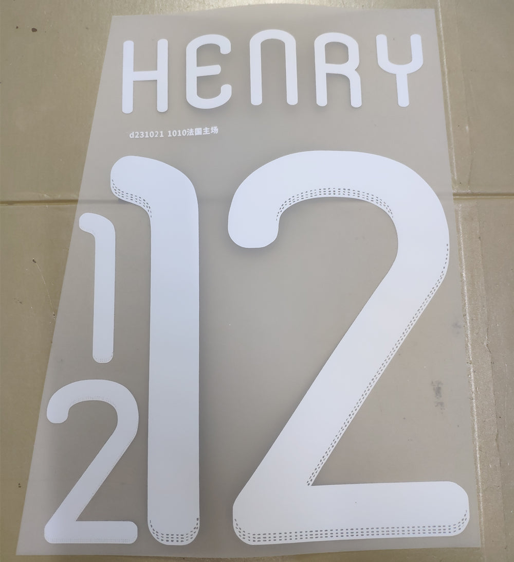 France 2010 Home Football Nameset - Henry (Repro)