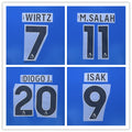 Liverpool 2025-26 Away Football Nameset - Salah Van Dijk Robertson Ekitike (Repro)