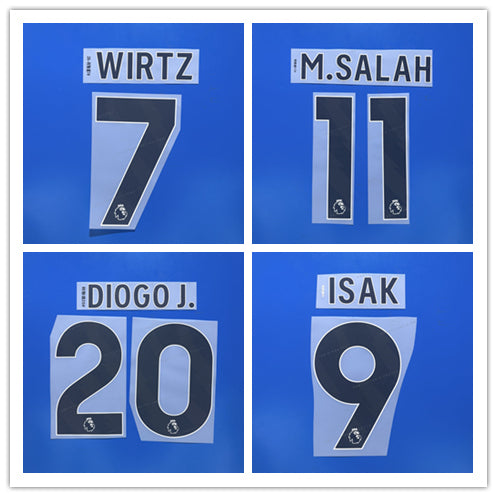 Liverpool 2025-26 Away Football Nameset - Salah Van Dijk Robertson Ekitike (Repro)