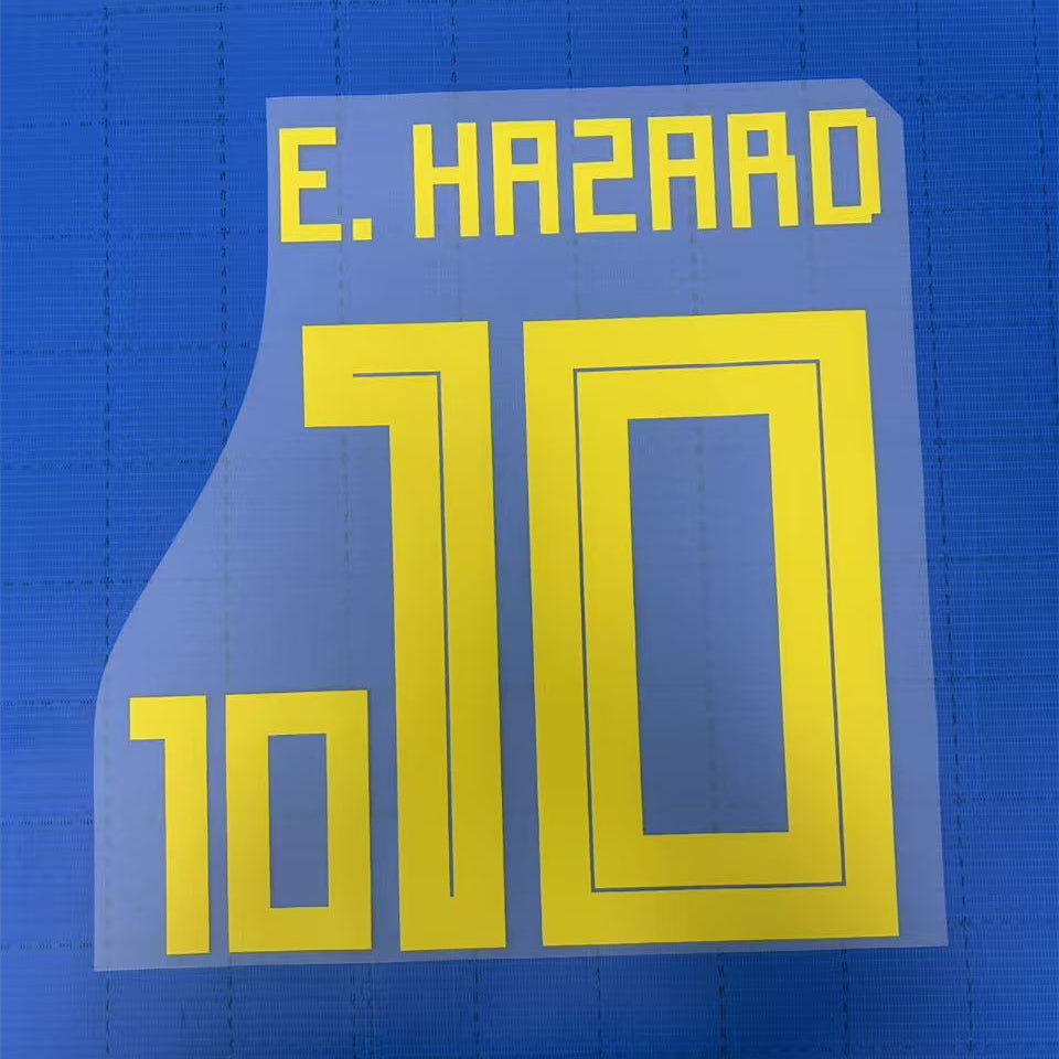 Belgium 2018 World Cup Home Football Nameset - Hazard 10 (Repro)