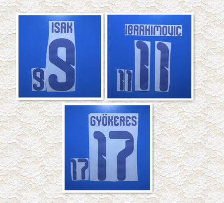 Sweden 2026 Home Football Nameset - Isak 9/Elanga 11/Gyokeres 17 (Repro)