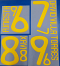Spain 2010 Home Football Nameset - David Villa 7/A.Iniesta 6/Torres 9/Xavi 8 (Repro)