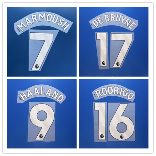 Manchester City 2025-26 Home Football Nameset - Haaland Savinho (Repro)