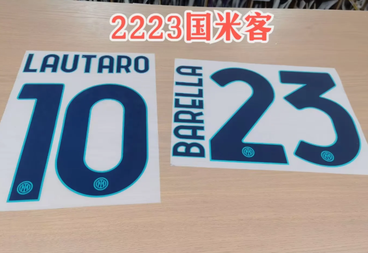 Inter Milan 2022-23 Away Football Nameset - Lautaro/Barella (Repro)
