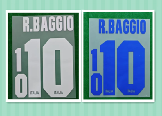 Italy 1995 Home Football Nameset - R.Baggio (Repro)