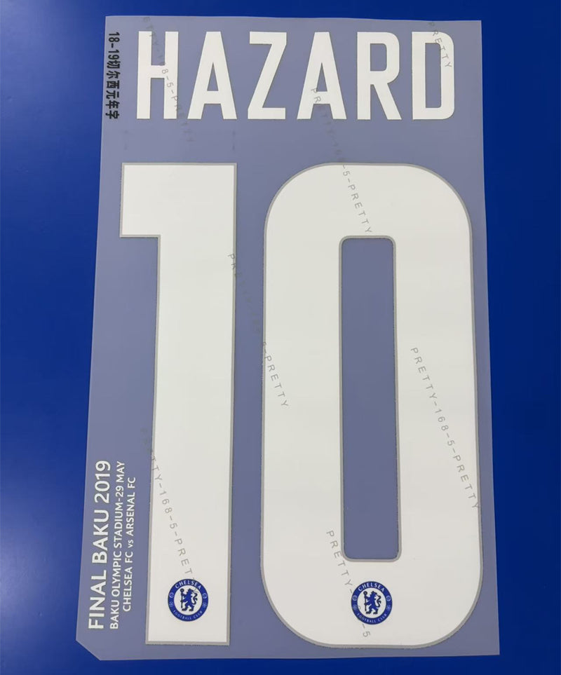 Chelsea 2018-19 Home Football Nameset - Hazard (Repro)