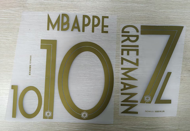 France Centenary Special Edition (Two Stars) Football Nameset - Mbappe/Griezmann (Repro)