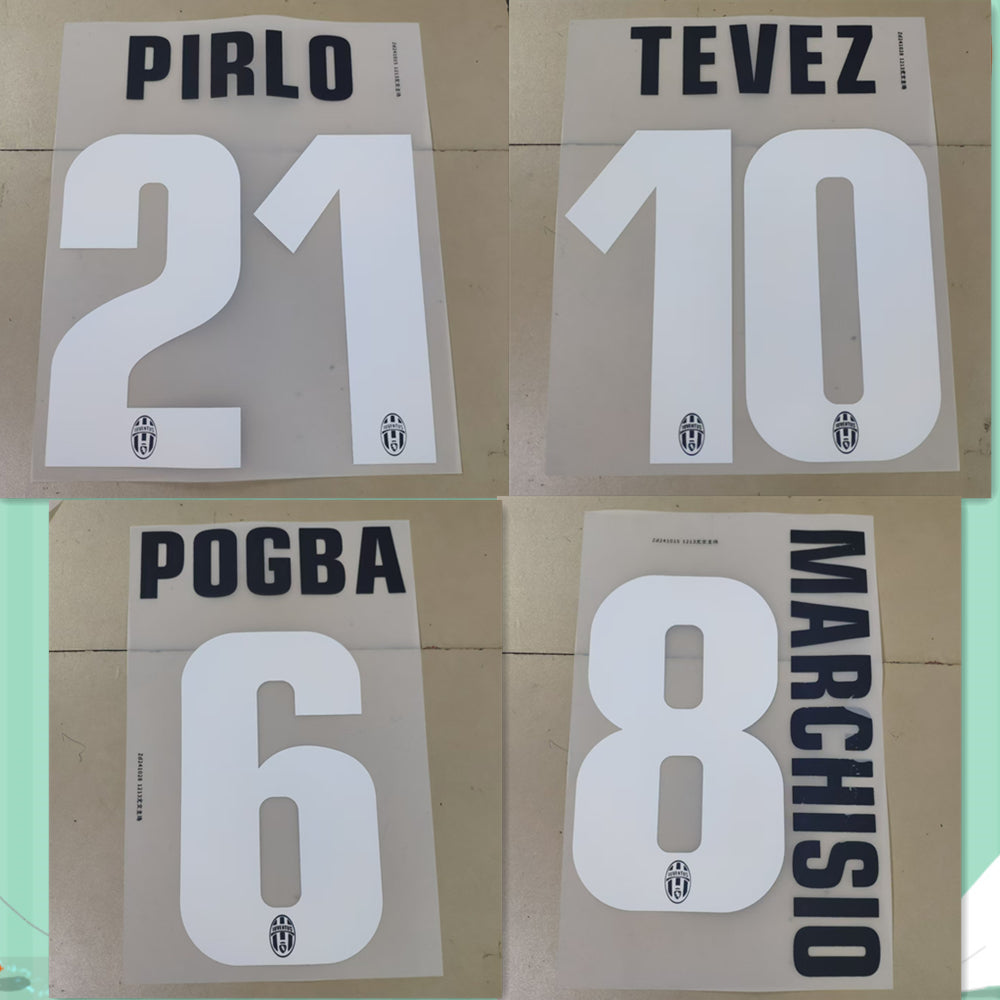 Juventus 2012-13 Home Football Nameset - Pogba/Pirlo/Buffon/Marchisio (Repro)