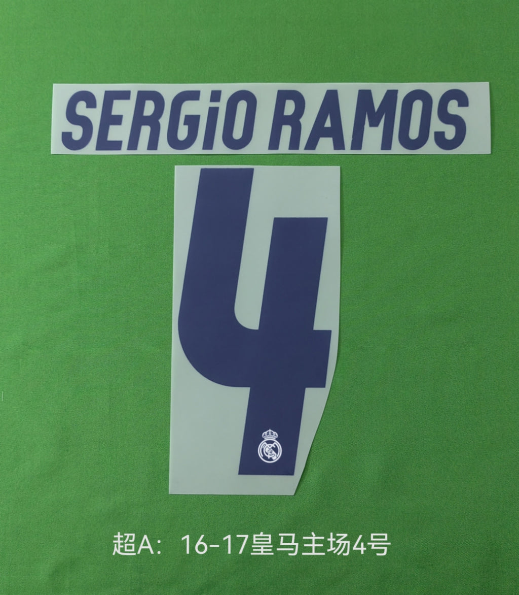 Real Madrid 2016-17 Home Football Nameset - Ronaldo Kroos Benzema Bale (Repro)