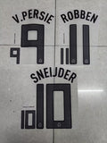 Netherlands 2012 Away (Black) Football Nameset - V.Persie 9/Sneijder 10/Robben 11 (Repro)