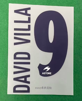 Sporting Gijon 2001-2004 Home Football Nameset - David Villa (Repro)