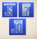 Colombia 2026 Blue Football Nameset - Richard Rios 6/Luis Diaz 7/James 10 (Repro)