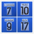 Juventus 2026-27 Away Football Nameset - Vlahovic/Yildiz/Thuram (Repro)