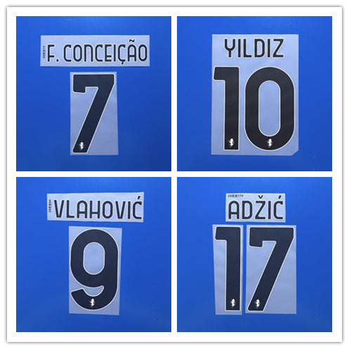 Juventus 2026-27 Away Football Nameset - Vlahovic/Yildiz/Thuram (Repro)