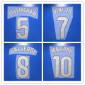 Real Madrid 2025-26 Away Football Nameset Silvery (No Club Logo) - Bellingham Vini Jr. Valverde Mbappe (Repro)