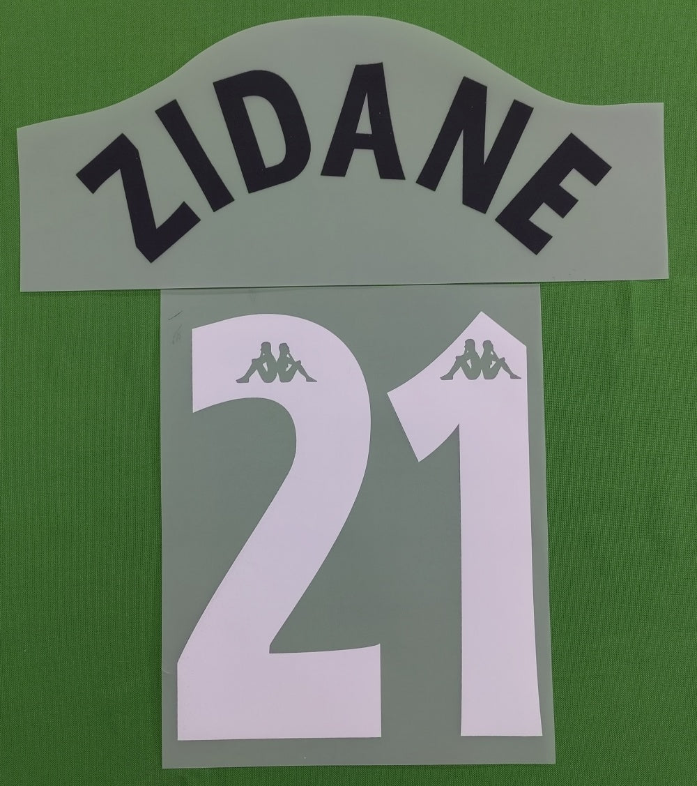 Juventus 1997-98 Home Football Nameset - Del Piero Zidane (Repro)