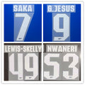Arsenal 2024-25 Champions League Home Football Nameset - Saka/Havertz/Martinelli (Repro)