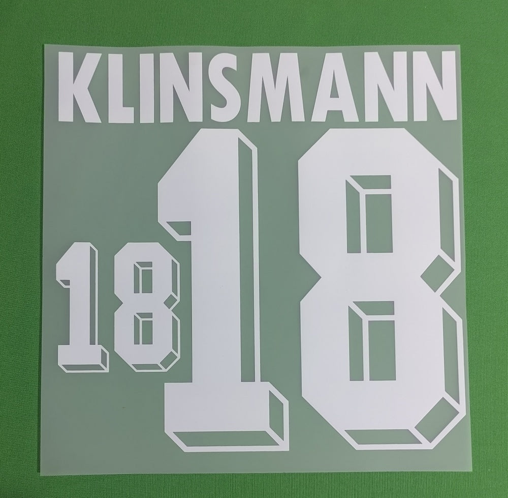 Germany 1990 Football Nameset - Klinsmann/Matthaus (Repro)