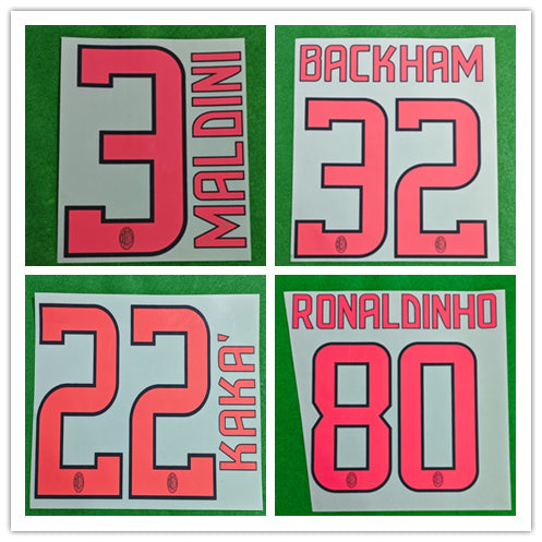 AC Milan 2008-09 Away Football Nameset - Ronaldinho/Kaka/Maldini (Repro)