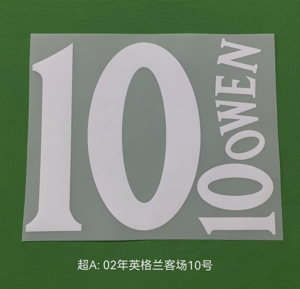 England 2000 Away Football Nameset