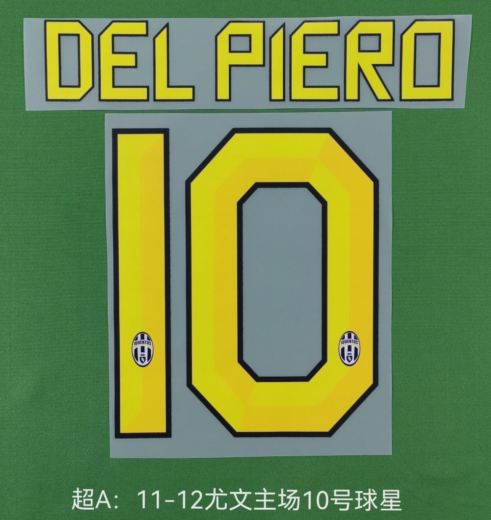 Juventus 2011-12 Football Nameset - Del Piero Pirlo Buffon (Repro)