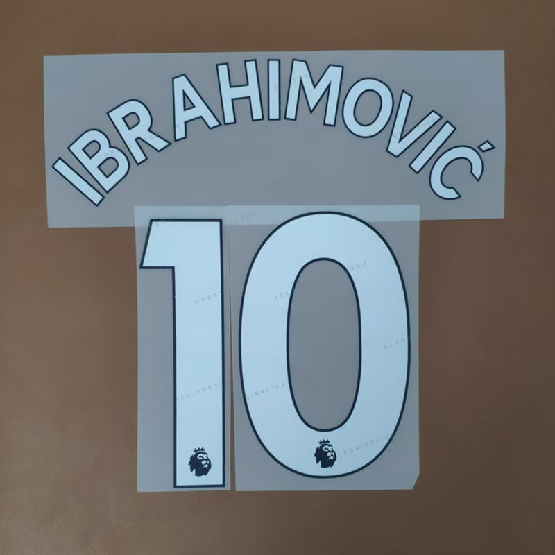 Manchester United 2017-18 Premier League Football Nameset - Ibrahimovic 10 (Repro)