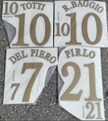 Italy 2004 Home Football Nameset - Totti/Pirlo/Del Piero (Repro)