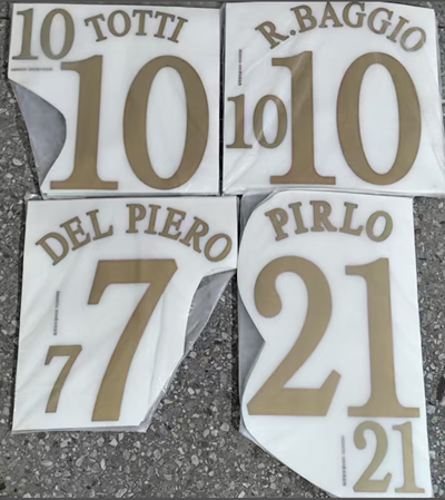 Italy 2004 Home Football Nameset - Totti/Pirlo/Del Piero (Repro)