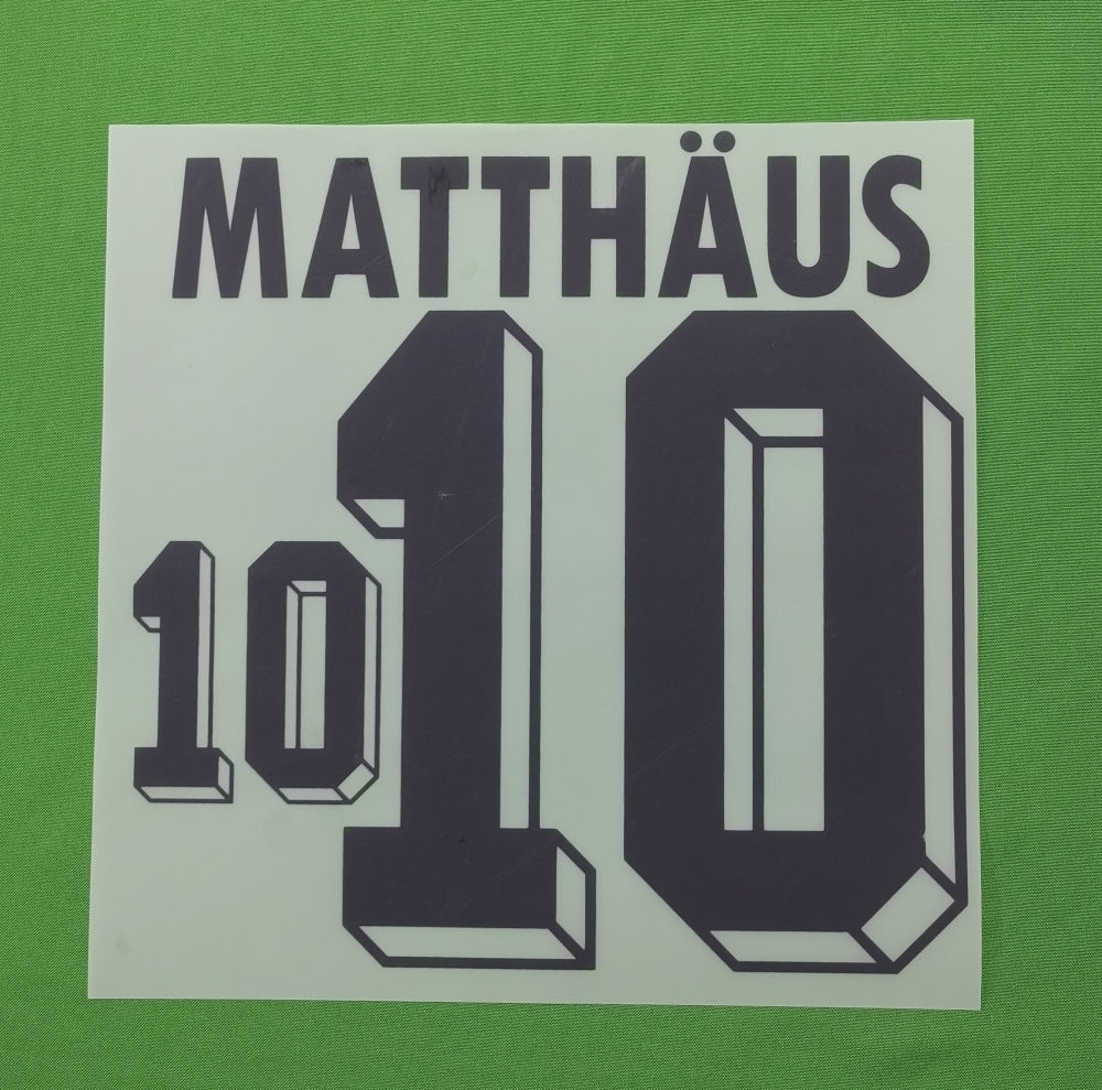 Germany 1990 Football Nameset - Klinsmann/Matthaus (Repro)