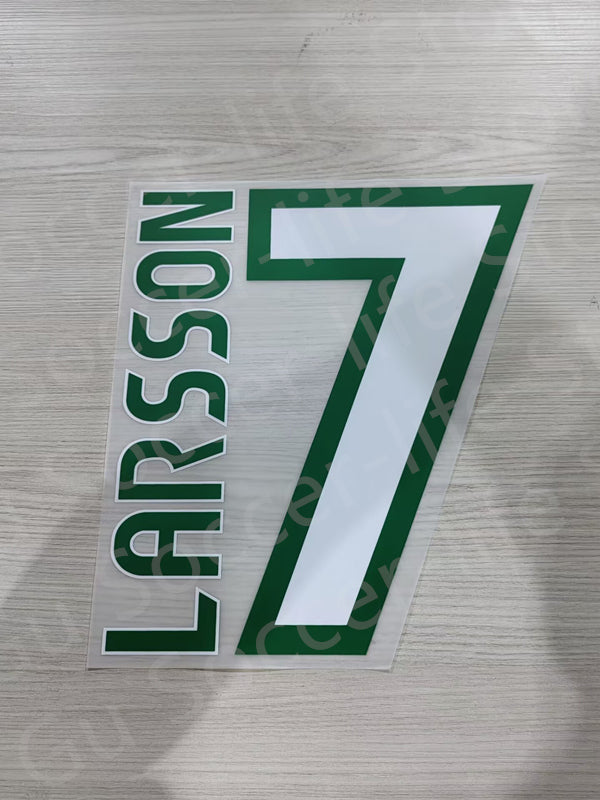 Celtic 1997-99 Home Football Nameset - Larsson (Repro)