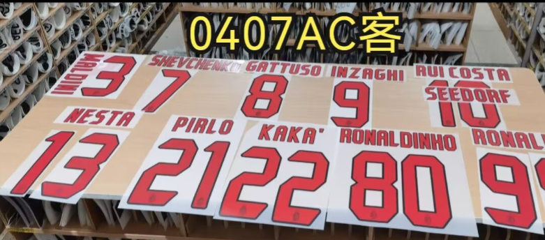AC Milan 2006-07 Away Football Nameset