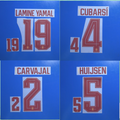 Spain 2026 Away (1-Star) Football Nameset - Gavi 9/Rodri 16/Pedri 20/Lamine Yamal 19 (Repro)